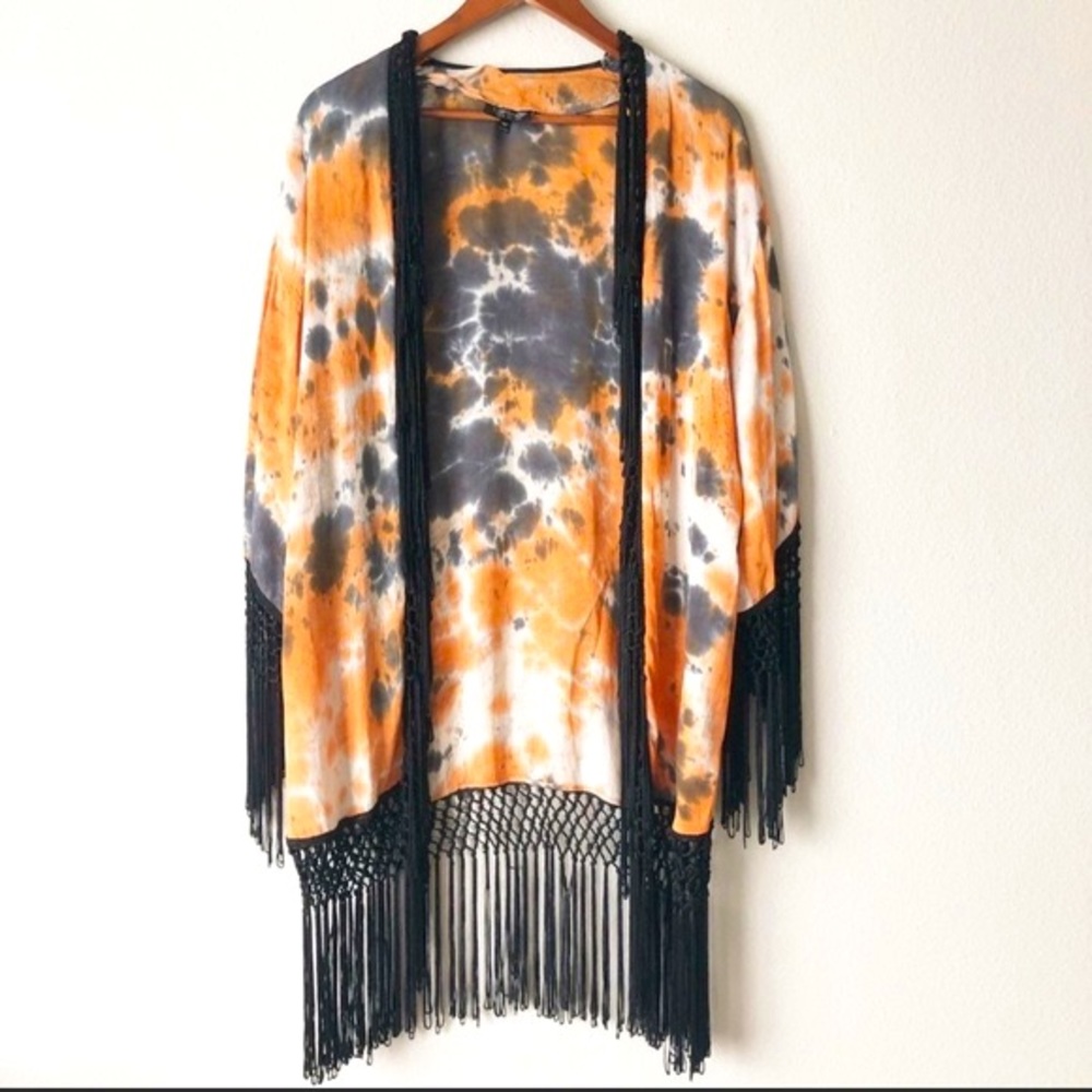 Stunning Topshop Tie Dye Fringe Kimono